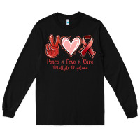 Black Peace Love Cure Multiple Myeloma Cancer Long Sleeve Tee - Jasminsmagicworld