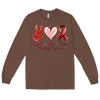 Chestnut Peace Love Cure Multiple Myeloma Cancer Long Sleeve Tee - Jasminsmagicworld