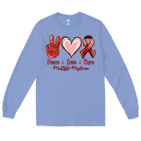 Colony Blue Peace Love Cure Multiple Myeloma Cancer Long Sleeve Tee - Jasminsmagicworld