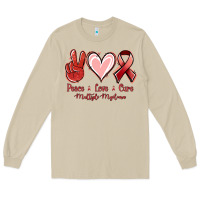 Mushroom Peace Love Cure Multiple Myeloma Cancer Long Sleeve Tee - Jasminsmagicworld