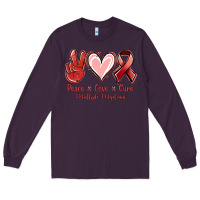 Plum Peace Love Cure Multiple Myeloma Cancer Long Sleeve Tee - Jasminsmagicworld