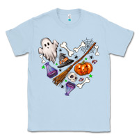 Dusty Blue Love Halloween Classic Tee - NancyCooperArtShop