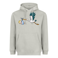 Moon Dust stork with baby boy Heavyweight Hoodie - BarkalooDesign