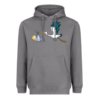 Storm stork with baby boy Heavyweight Hoodie - BarkalooDesign