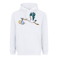 White stork with baby boy Heavyweight Hoodie - BarkalooDesign