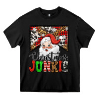 Black Christmas junkie Santa Claus Heavy Core Tee - Jasminsmagicworld