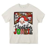 Cream Christmas junkie Santa Claus Heavy Core Tee - Jasminsmagicworld