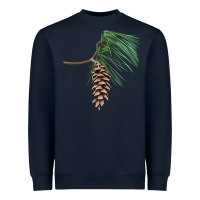 Navy white pine cone Heavyweight Sweatshirt - LillyAllenDesigns