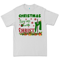 Dove Grey Christmas Begins With Christ Premium Tee - Bettercallsaul