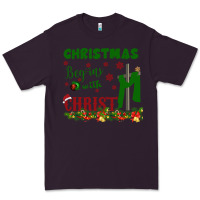 Plum Christmas Begins With Christ Premium Tee - Bettercallsaul