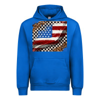 Cobalt American flag and race flag Urban Hoodie - AdoDesignShop