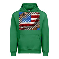 Emerald American flag and race flag Urban Hoodie - AdoDesignShop