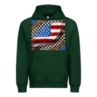 Forest Green American flag and race flag Urban Hoodie - AdoDesignShop
