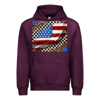 Mauve Wine American flag and race flag Urban Hoodie - AdoDesignShop