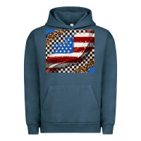 Pigment Midnight Navy American flag and race flag Urban Hoodie - AdoDesignShop