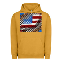 Pigment Peanut Butter American flag and race flag Urban Hoodie - AdoDesignShop