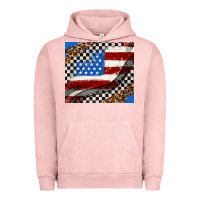 Pigment Salmon American flag and race flag Urban Hoodie - AdoDesignShop