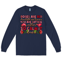 Navy roses are red chocolates are brown Long Sleeve Tee - OliviaCreatesArt