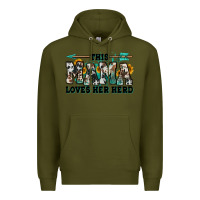 Army Green this mama loves her herd goats Premium Hoodie - Jasminsmagicworld
