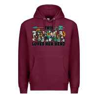 Burgundy this mama loves her herd goats Premium Hoodie - Jasminsmagicworld