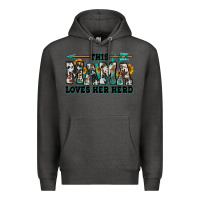 Charcoal Heather this mama loves her herd goats Premium Hoodie - Jasminsmagicworld