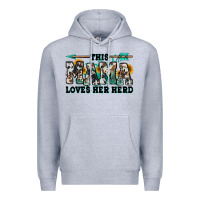 Heather Grey this mama loves her herd goats Premium Hoodie - Jasminsmagicworld