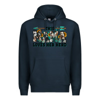 Navy this mama loves her herd goats Premium Hoodie - Jasminsmagicworld