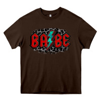 Chocolate Brown lightning bolt babe Heavy Core Tee - Jasminsmagicworld