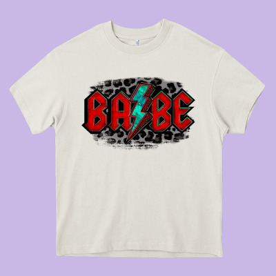 Lightning Bolt Babe Heavy Core Tee Designed By Jasminsmagicworld