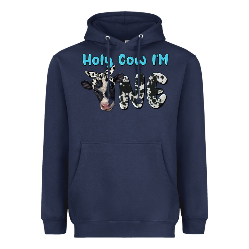 Holy Cow I'm One Heavyweight Hoodie by BarkalooDesign | Teevron