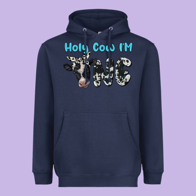 Holy Cow I'm One Heavyweight Hoodie Designed By Barkaloodesign
