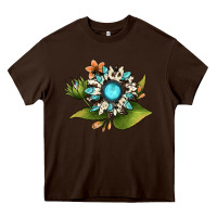 Chocolate Brown gemstone sunflower Heavy Core Tee - JahusDesignShop