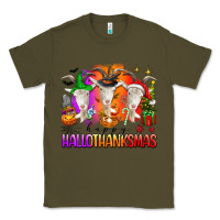 Army Green happy hallothanksmas goats Classic Tee - texasbilliewilder