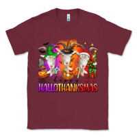 Burgundy happy hallothanksmas goats Classic Tee - texasbilliewilder