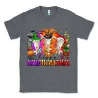 Charcoal Heather happy hallothanksmas goats Classic Tee - texasbilliewilder