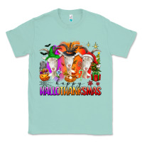 Seafoam happy hallothanksmas goats Classic Tee - texasbilliewilder
