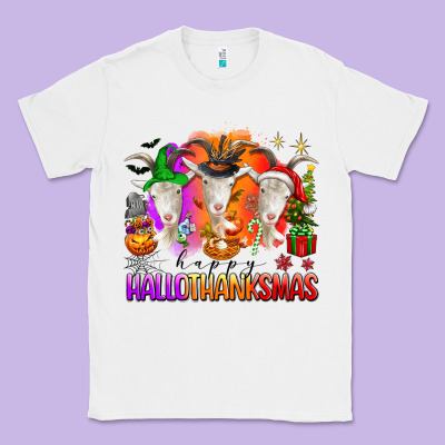 Happy Hallothanksmas Goats Classic Tee Designed By Texasbilliewilder