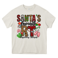 Cream santa's favorite rt respiratory therapist Heavy Core Tee - Jasminsmagicworld