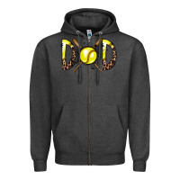 Charcoal Heather dad softball Zipper Hoodie - RacoonDesign