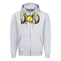 Heather Grey dad softball Zipper Hoodie - RacoonDesign