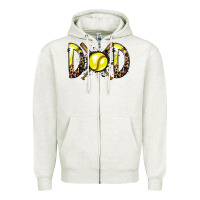 Oatmeal Heather dad softball Zipper Hoodie - RacoonDesign