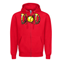 Red dad softball Zipper Hoodie - RacoonDesign