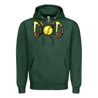 Sports Green dad softball Zipper Hoodie - RacoonDesign