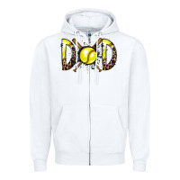 White dad softball Zipper Hoodie - RacoonDesign