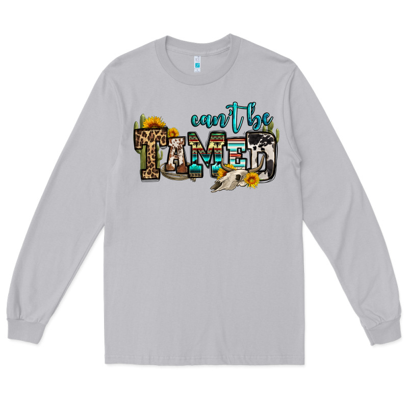 Can't Be Tamed Bull Skull Long Sleeve Tee by OliviaCreatesArt | Teevron