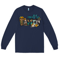 Navy can't be tamed bull skull Long Sleeve Tee - OliviaCreatesArt