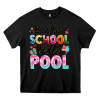 Black bye bye school hello pool Heavy Core Tee - BarkalooDesign