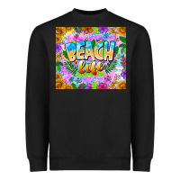 Black Beach Life Heavyweight Sweatshirt - CowhideDigitalArt