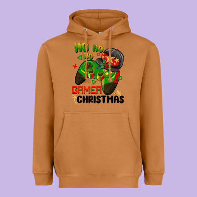Ho Ho Ho Gamer Christmas Heavyweight Hoodie Designed By Barkaloodesign