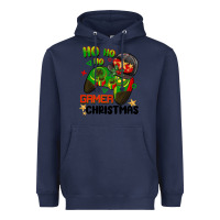 Navy ho ho ho gamer Christmas Heavyweight Hoodie - BarkalooDesign